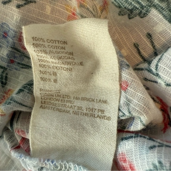 Let Me Be Vibrant Patchwork Blouse with Ruffle Sleeves, 100% Cotton, Size 2 - Picture 11 of 11